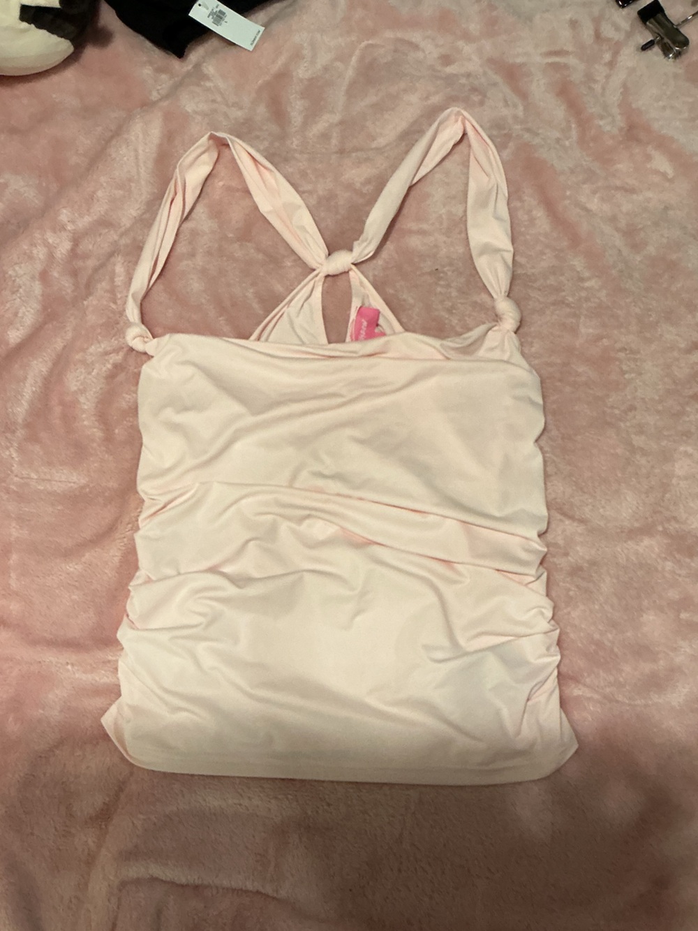 NWT Edikted Light Pink Twist Tank Top size L